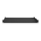 Digitus | Fixed Shelf for Racks | DN-19 TRAY-1-SW | Black | The shelves for fixed mounting can be installed easy on the two front 483 mm (19“) profile rails of your 483 mm (19“) network- or server cabinet. Due to their stable, perforated steel sheet with 