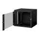 Digitus | Wall Mounting Cabinet | DN-19 09-U-SW | Black | IP protection class: IP20; Front door: Glass door, single opening; Cabinet type: Wall mounting cabinet; Equipment mounting depth min.-max.: 305-370 mm; Load capacity: 100 kg