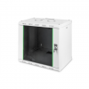 Digitus | Wall Mounting Cabinet | DN-19 09-U | Grey | IP protection class: IP20; Front door: Glass door, single opening; Cabinet type: Wall mounting cabinet; Equipment mounting depth min.-max.: 305-370 mm; Load capacity: 100 kg; Dimensions: 509 x 600 x 45