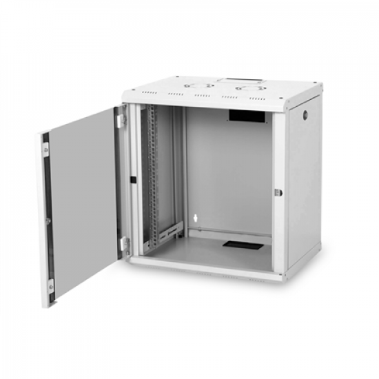 Digitus | Wall Mounting Cabinet | DN-19 12-U | Grey | IP protection class: IP20; Front door: Glass door, single opening; Cabinet type: Wall mounting cabinet; Equipment mounting depth min.-max.: 305-370 mm; Load capacity: 100 kg