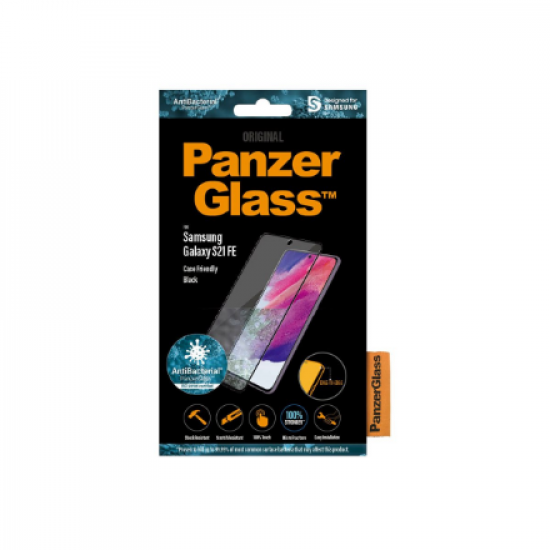 PanzerGlass | Samsng | Galaxy S21 FE CF | Hybrid glass | Black | Antibacterial; Works with in-screen fingerprint reader; Full frame coverage; Rounded edges | Screen Protector