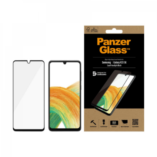 PanzerGlass | Screen protector | Samsung | Galaxy A33 | Glass | Black | Case Friendly