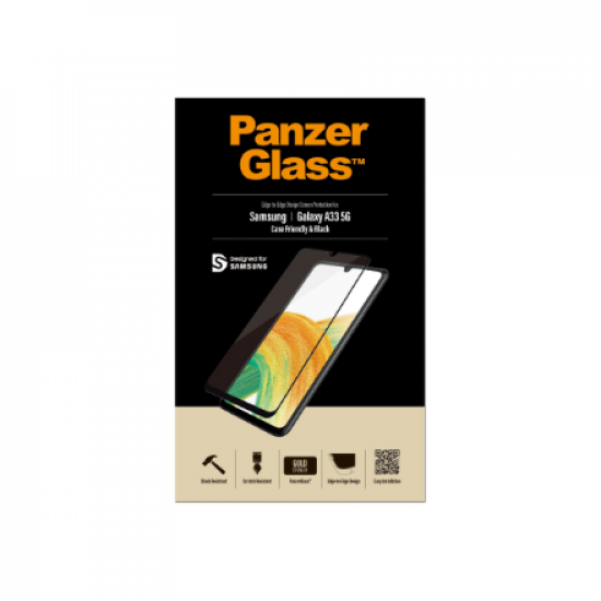 PanzerGlass | Screen protector | Samsung | Galaxy A33 | Glass | Black | Case Friendly