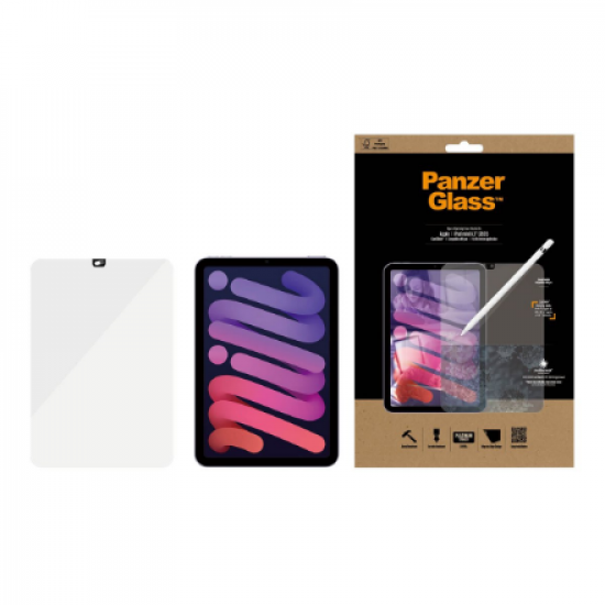 PanzerGlass | Camslider AB | Apple | iPad mini (2021) | Tempered glass | Clear | Case friendly, Full frame coverage, Rounded edges | Screen protector
