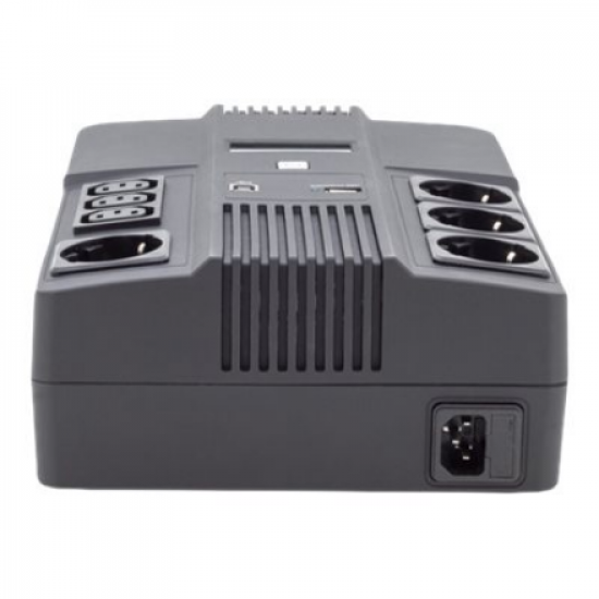 Digitus | All-in-One UPS | All-in-One UPS, 600VA/360W, LED 12V/7Ah x1, 4x CEE 7/7,3x IEC C13, USB, RJ45 | 600 VA | 360 W