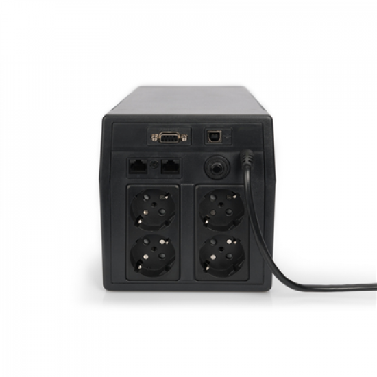 Digitus | Line-Interactive UPS | Line-Interactive UPS DN-170075, 1500VA, 900W, 2x 12V/9Ah battery, 4x CEE 7/7 outlet, 2x RJ45, 1x USB 2.0 type B, 1x RS232, LCD, Simulated Sine Wave, 380x158x198mm, 10.1kg | 1500 VA | 900 W