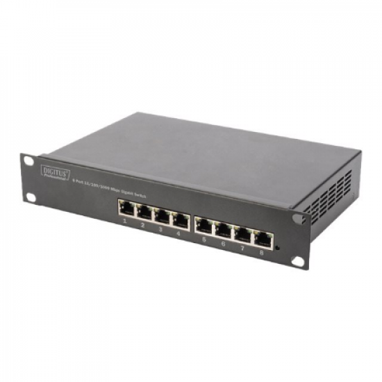 Digitus | 8-port Gigabit Ethernet Switch | DN-80114 | Unmanaged | Rackmountable | Power supply type Internal