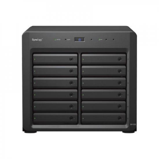 Synology | Tower NAS Expansion Unit | DX1222 | Up to 12 HDD/SSD Hot-Swap (drives not included) | AC 100-240V, 50/60 Hz
