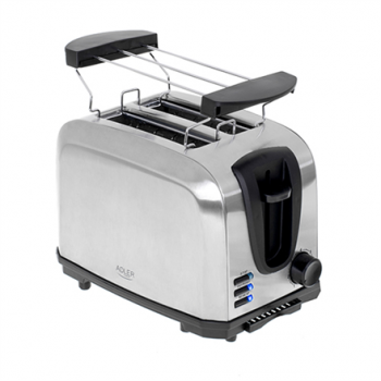 Adler | Toaster | AD 3222 | Power 700 W | Number of slots 2 | Housing material Stainless steel | Silver