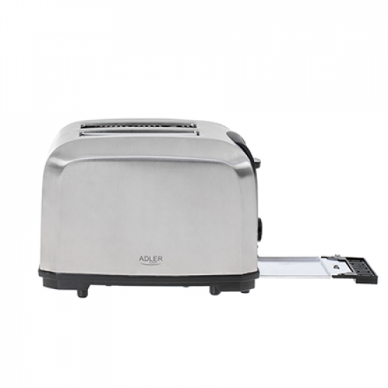 Adler | Toaster | AD 3222 | Power 700 W | Number of slots 2 | Housing material Stainless steel | Silver
