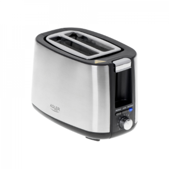 Adler | Toaster | AD 3214 | Power 750 W | Number of slots 2 | Housing material Stainless steel | Silver