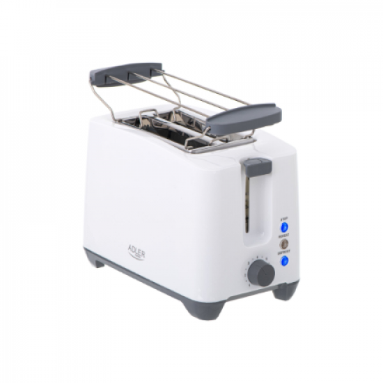 Adler | Toaster | AD 3216 | Power 750 W | Number of slots 2 | Housing material Plastic | White