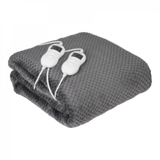 Camry | Electric Heated Blanket | CR 7417 | Number of heating levels 8 | Number of persons 2 | Washable | Remote control | Coral fleece/Polyester | 60 W | Grey