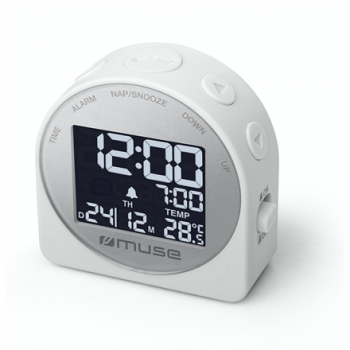 Muse | Portable Travelling Alarm Clock | M-09CW | White