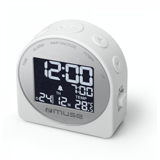 Muse | Portable Travelling Alarm Clock | M-09CW | White