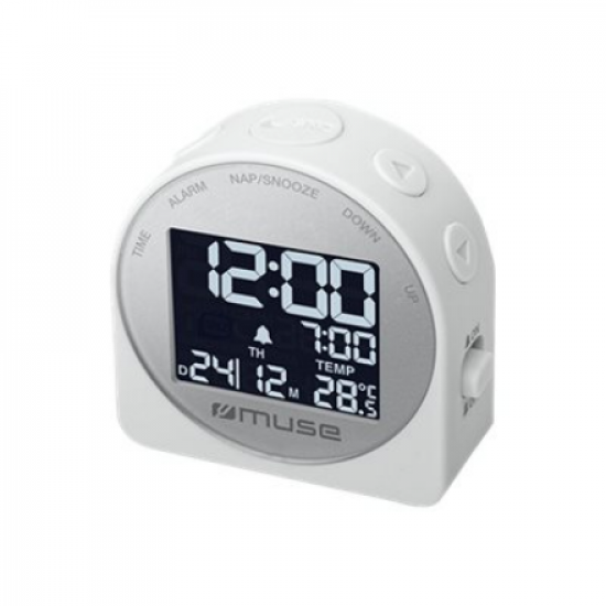 Muse | Portable Travelling Alarm Clock | M-09CW | White