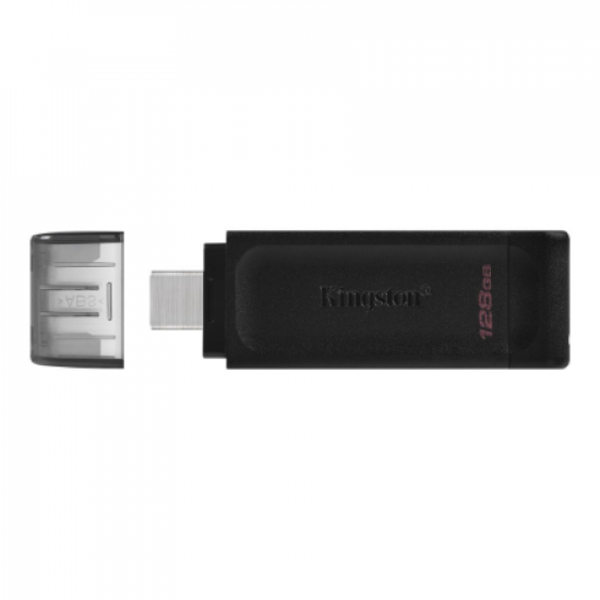 Kingston | USB Flash Drive | DataTraveler 70 | 128 GB | USB 3.2 Gen 1 Type-C | Black