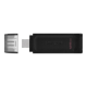 Kingston | USB Flash Drive | DataTraveler 70 | 128 GB | USB 3.2 Gen 1 Type-C | Black