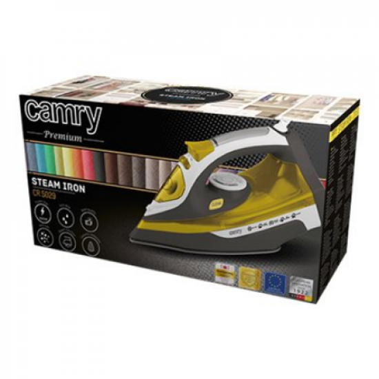 Camry | Iron | CR 5029 | Steam Iron | 2400 W | Continuous steam 40 g/min | Steam boost performance 70 g/min | White/Black/Gold