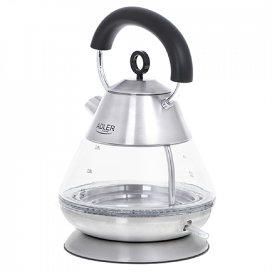 Adler | Kettle | AD 1282 | Electric | 1850 W | 1.5 L | Glass/Stainless steel | 360° rotational base | Inox