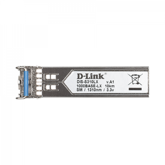 D-Link | Single-mode Transceiver | DIS-S310LX | 9/125 SMF (Single-Mode Fiber) | Duplex LC Connector | 1250 Mbit/s | Wavelength 1310 nm | Maximum transfer distance 10000 m