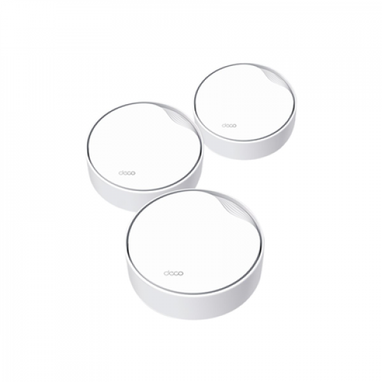 Whole Home Mesh Wi-Fi 6 System | Deco X50 (3-pack) | 802.11ax | 574+2402 Mbit/s | Ethernet LAN (RJ-45) ports 3 | Mesh Support Yes | MU-MiMO Yes | No mobile broadband | Antenna type Internal