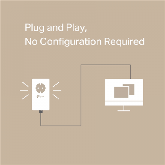 TP-LINK | AV1000 Gigabit Passthrough Powerline Adapter | TL-PA7017P | 1000 Mbit/s | Ethernet LAN (RJ-45) ports 1 | No Wi-Fi | Extra socket