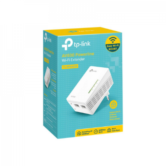 TP-LINK | AV600 Wi-Fi Powerline Extender | TL-WPA4220 | 10/100 Mbit/s | Ethernet LAN (RJ-45) ports 2 | 802.11n | Wi-Fi data rate (max) 300 Mbit/s | Data transfer rate (max) 600 Mbit/s