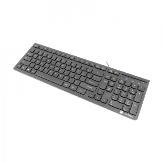 Natec | Keyboard | Discus 2 Slim | Standard | Wired | US | Black | USB 2.0 | 424 g | Numeric keypad