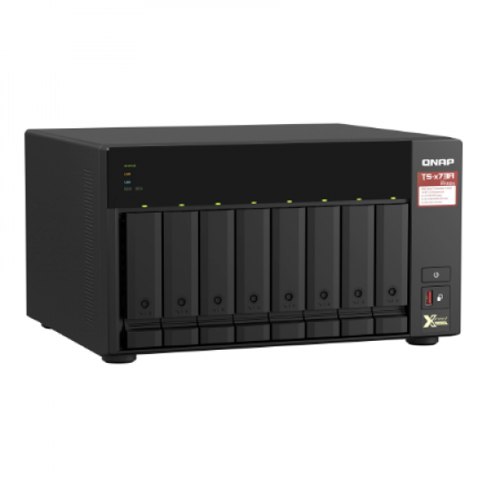 QNAP | 8-Bay QTS and QuTS hero NAS | TS-873A-8G | Up to 8 HDD/SSD Hot-Swap | AMD Ryzen | Ryzen V1500B Quad-Core | Processor frequency 2.2 GHz | 8 GB | DDR4