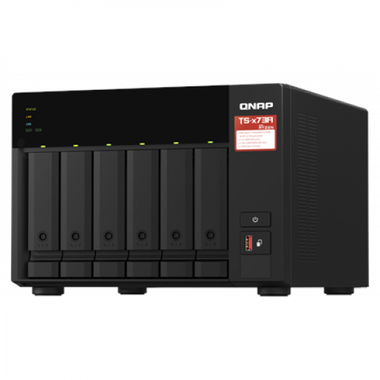 QNAP | 6-Bay QTS and QuTS hero NAS | TS-673A-8G | Up to 6 HDD/SSD Hot-Swap | AMD Ryzen | Ryzen V1500B Quad-Core | Processor frequency 2.2 GHz | 8 GB | DDR4