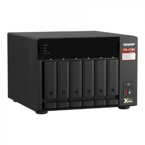 QNAP | 6-Bay QTS and QuTS hero NAS | TS-673A-8G | Up to 6 HDD/SSD Hot-Swap | AMD Ryzen | Ryzen V1500B Quad-Core | Processor frequency 2.2 GHz | 8 GB | DDR4