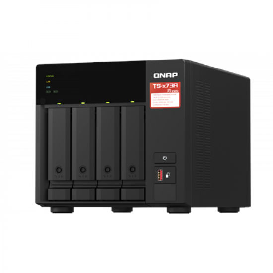 QNAP | 4-Bay QTS and QuTS hero NAS | TS-473A-8G | Up to 4 HDD/SSD Hot-Swap | AMD Ryzen | Ryzen V1500B Quad-Core | Processor frequency 2.2 GHz | 8 GB | DDR4