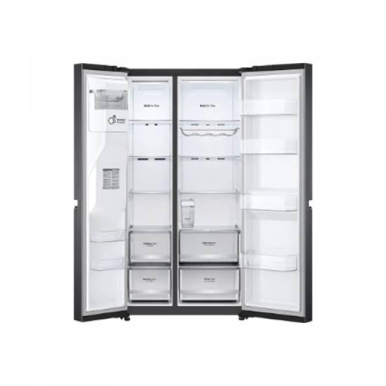 LG | Refrigerator | GSLV71MCLE | Energy efficiency class E | Free standing | Side by side | Height 179 cm | No Frost system | Fridge net capacity 416 L | Freezer net capacity 219 L | 36 dB | Matte Black