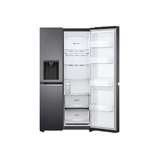 LG | Refrigerator | GSLV71MCLE | Energy efficiency class E | Free standing | Side by side | Height 179 cm | No Frost system | Fridge net capacity 416 L | Freezer net capacity 219 L | 36 dB | Matte Black
