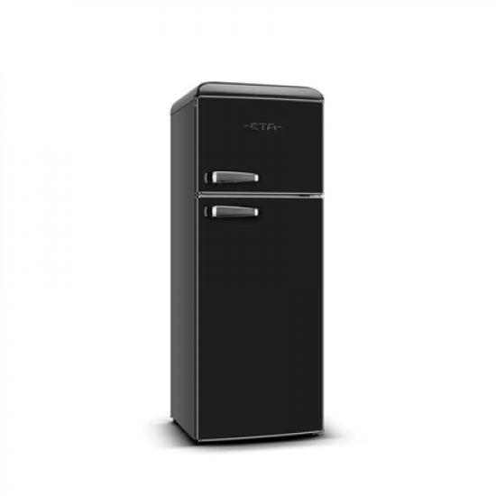 ETA | Refrigerator | ETA253890020E Storio | Energy efficiency class E | Free standing | Double Door | Height 148.2 cm | Fridge net capacity 170 L | Freezer net capacity 45 L | 44 dB | Black