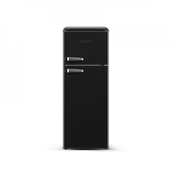 ETA | Refrigerator | ETA253890020E Storio | Energy efficiency class E | Free standing | Double Door | Height 148.2 cm | Fridge net capacity 170 L | Freezer net capacity 45 L | 44 dB | Black