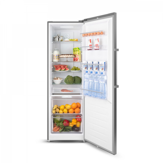 ETA | Refrigerator | ETA254990010E | Energy efficiency class E | Free standing | Larder | Height 185 cm | No Frost system | Fridge net capacity 359 L | Freezer net capacity 0 L | Display | 40 dB | Silver