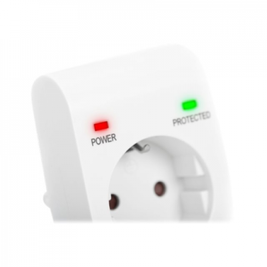 Surge protector with power and protected LED safety outlet | DN-95400 | Sockets quantity 1