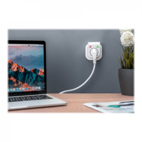 Surge protector with power and protected LED safety outlet | DN-95400 | Sockets quantity 1