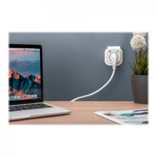 Surge protector with power and protected LED safety outlet | DN-95400 | Sockets quantity 1