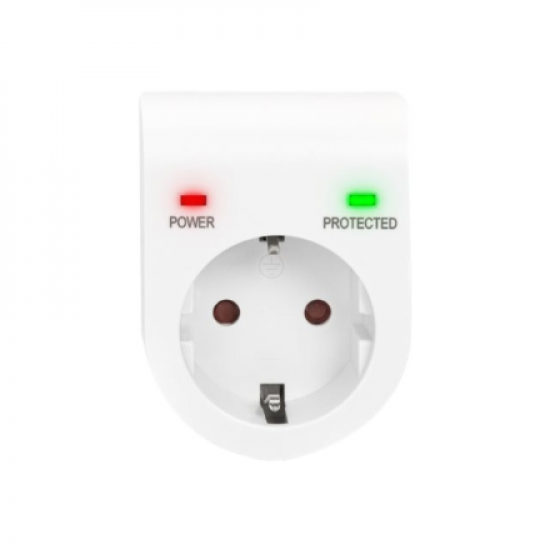 Surge protector with power and protected LED safety outlet | DN-95400 | Sockets quantity 1