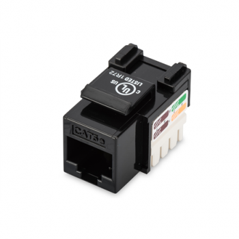 Class D CAT 5e Keystone Jack | DN-93501 | Unshielded RJ45 to LSA | Cable installation via LSA strips, color coded according to EIA/TIA 568 A & B; The Cat 5e keystone module supports transmission speeds of up to 1 GBit/s & 100 MHz in connection with cat. 5