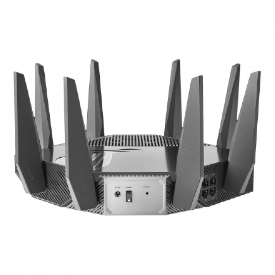 Wi-Fi 6 Tri-Band Gigabit Gaming Router | ROG GT-AXE11000 Rapture | 802.11ax | 1148+4804+4804 Mbit/s | 10/100/1000/2500 Mbit/s | Ethernet LAN (RJ-45) ports 5 | Mesh Support Yes | MU-MiMO Yes | No mobile broadband | Antenna type External | 2xUSB 3.2