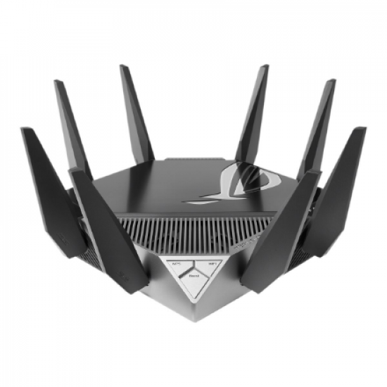 Wi-Fi 6 Tri-Band Gigabit Gaming Router | ROG GT-AXE11000 Rapture | 802.11ax | 1148+4804+4804 Mbit/s | 10/100/1000/2500 Mbit/s | Ethernet LAN (RJ-45) ports 5 | Mesh Support Yes | MU-MiMO Yes | No mobile broadband | Antenna type External | 2xUSB 3.2