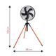 Camry | Fan | CR 7329 | Tripod Loft fan | Black | Diameter 40 cm | Number of speeds 3 | Oscillation | 100 W
