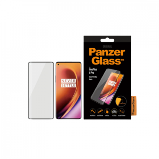 PanzerGlass | Screen protector | OnePlus | 8 Pro | Glass | Black | Full frame coverage; Rounded edges; Crystal clear; 100% touch preservation | Case friendly