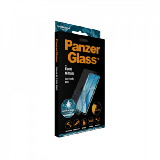 PanzerGlass | Screen protector | Xiaomi | Mi 11 Lite 4G/ 5G / 5G NE | Glass | Black | Protects the entire screen; Antibacterial glass; 100% touch; Shock absorbing