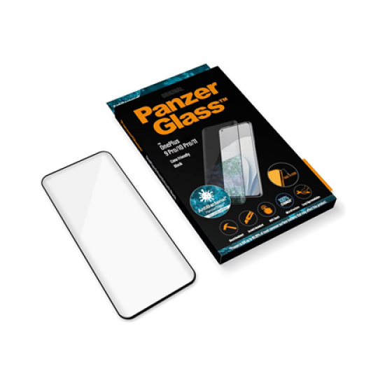 PanzerGlass | Screen protector | OnePlus | 9 Pro | Glass | Black | Protects the entire screen; Antibacterial glass; 100% touch; Shock absorbing | Case friendly