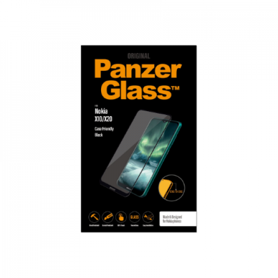 PanzerGlass | Screen protector | Nokia | X10/X20 | Glass | Black | Full frame coverage; 100% touch preservation; Rounded edges | Case friendly